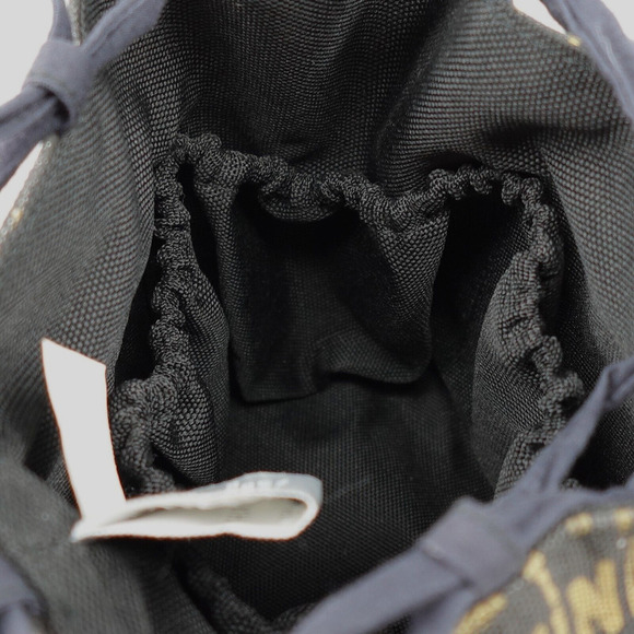 RH Teen Restoration Hardware Bucket Bag Small Black Gold Tone Allover Print - Picture 10 of 12